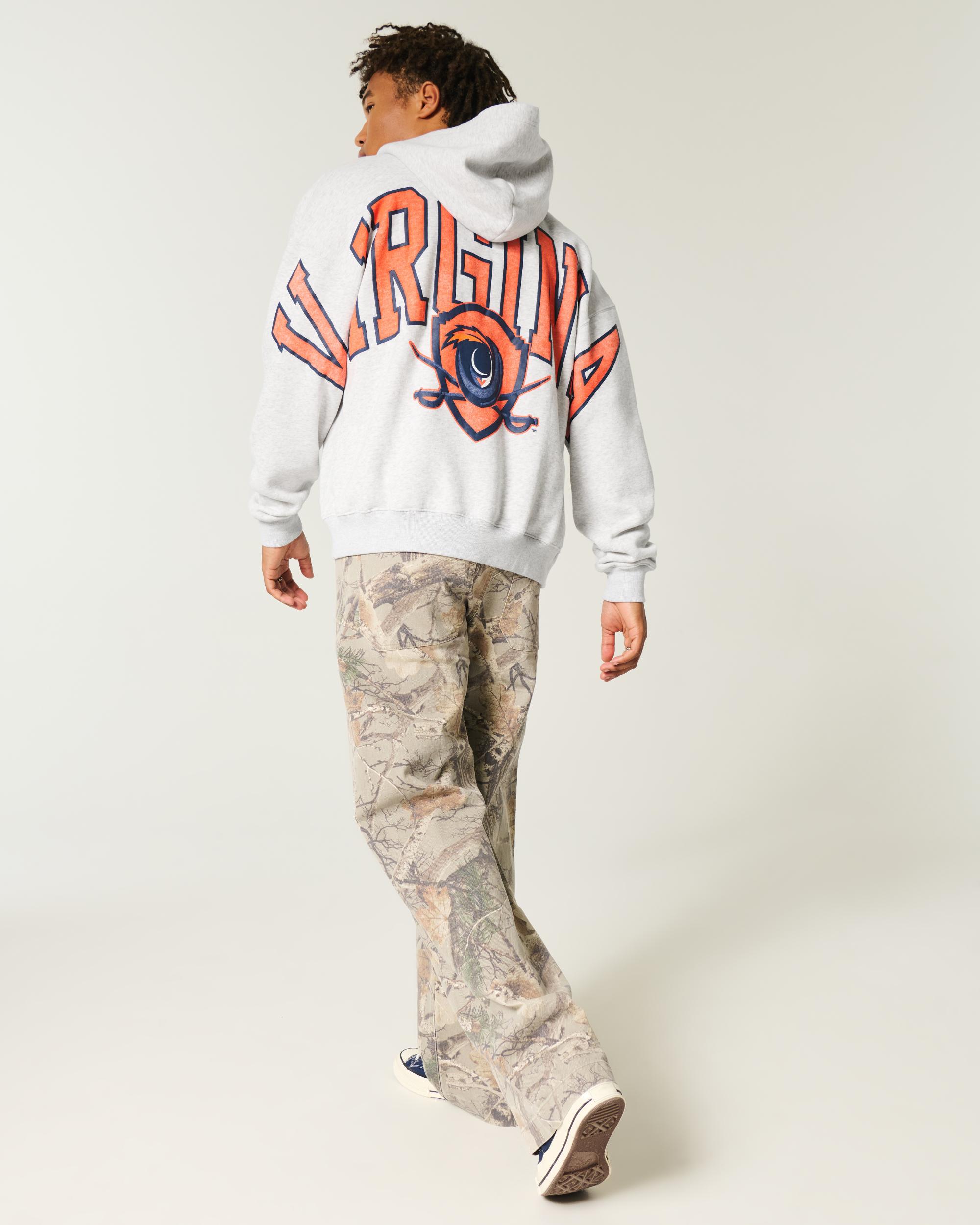 Boxy Zip-Up University of Virginia Graphic Hoodie Product Image