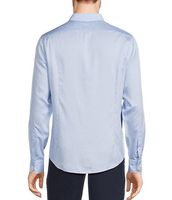 Murano Wardrobe Essentials Slim Fit Solid Sateen Long Sleeve Woven Shirt Product Image