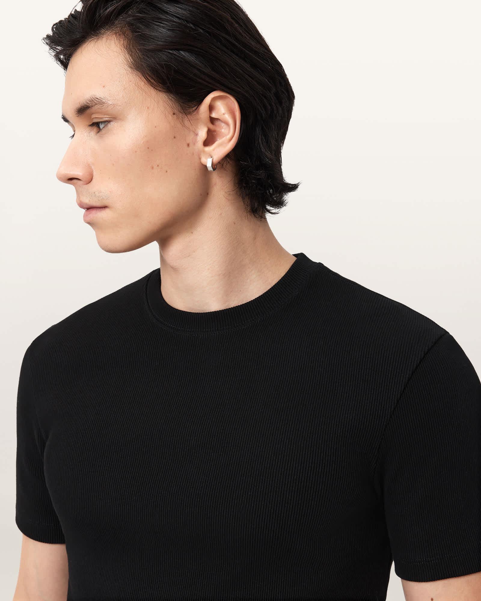 Theo Short Sleeve Crew Black | ALLSAINTS US Product Image