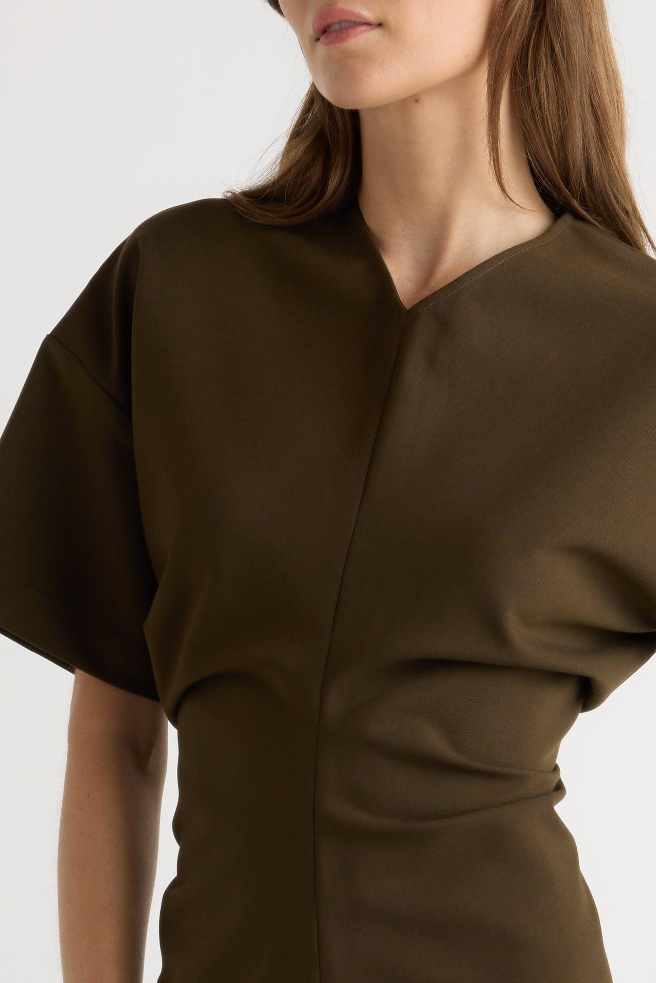 Fiore Ruched V-Neck Mini Dress Product Image