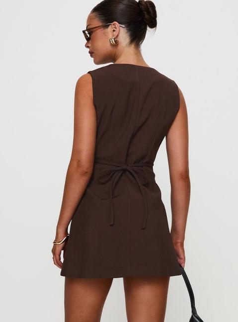 Laire Mini Dress Chocolate Product Image