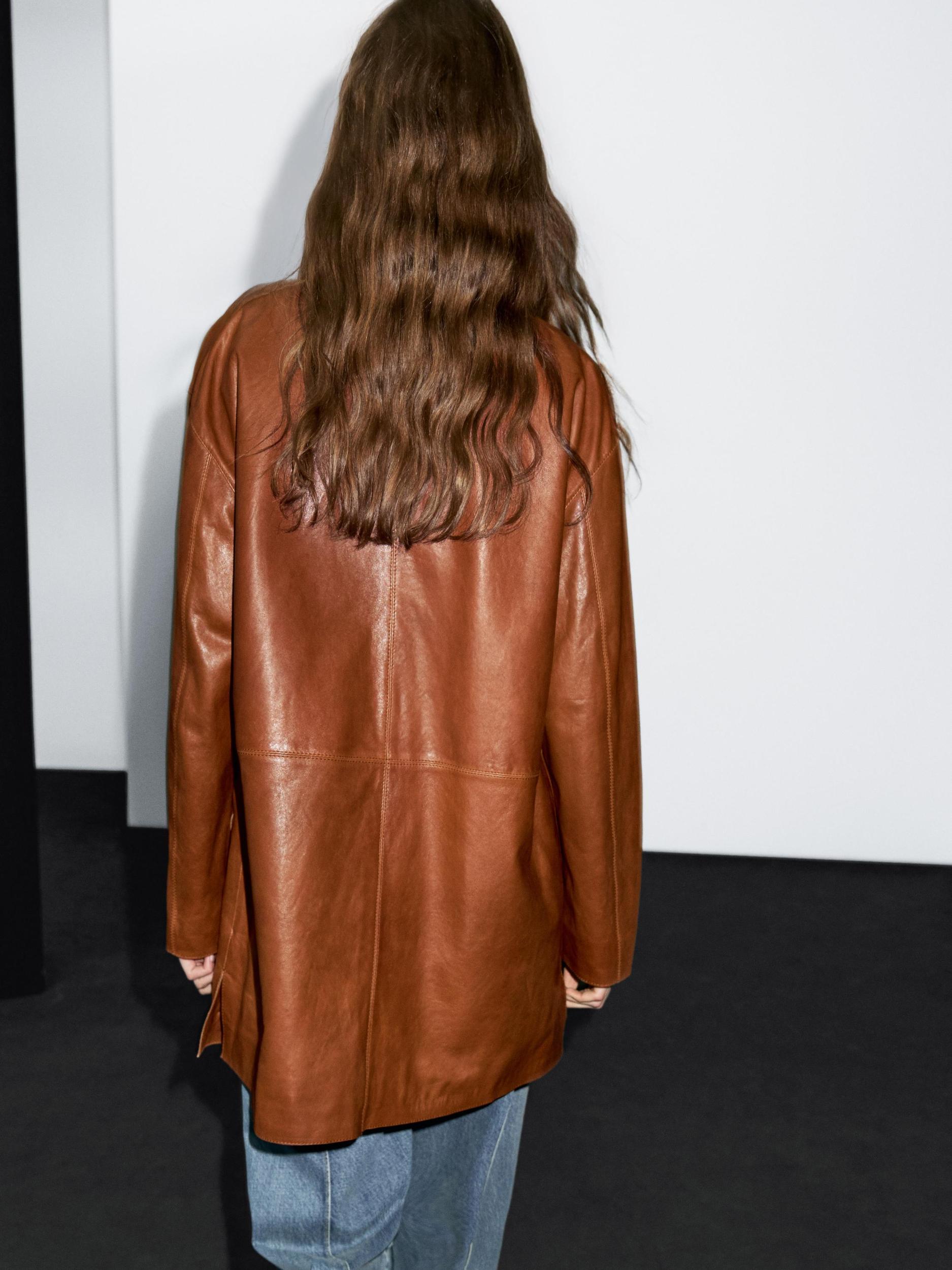 Long nappa leather coat Product Image