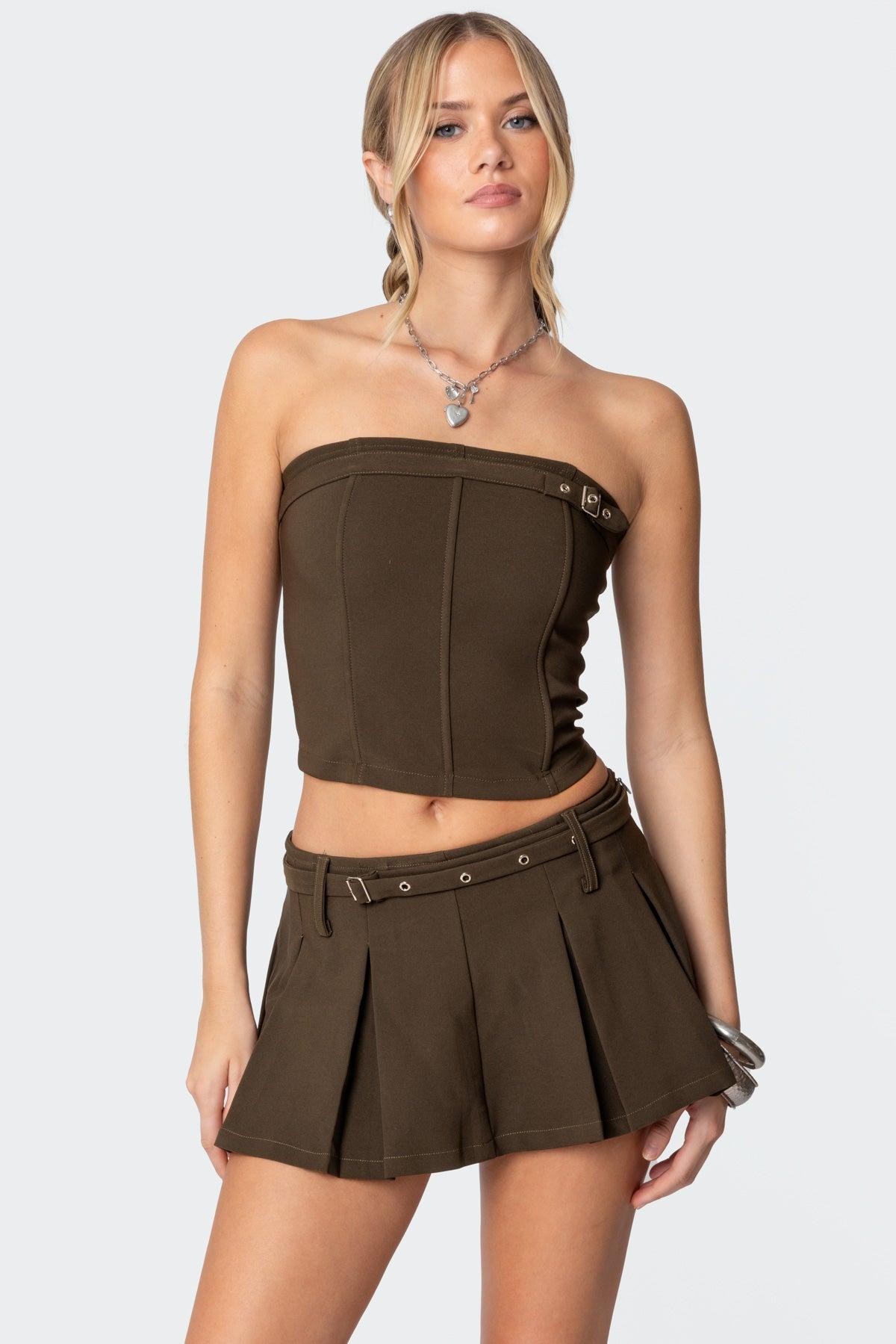 Erynne Belted Pleated Skort Product Image