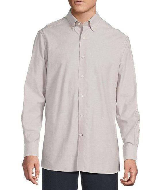 Daniel Cremieux Signature Label Solid Cashmere Blend Long Sleeve Woven Shirt Product Image