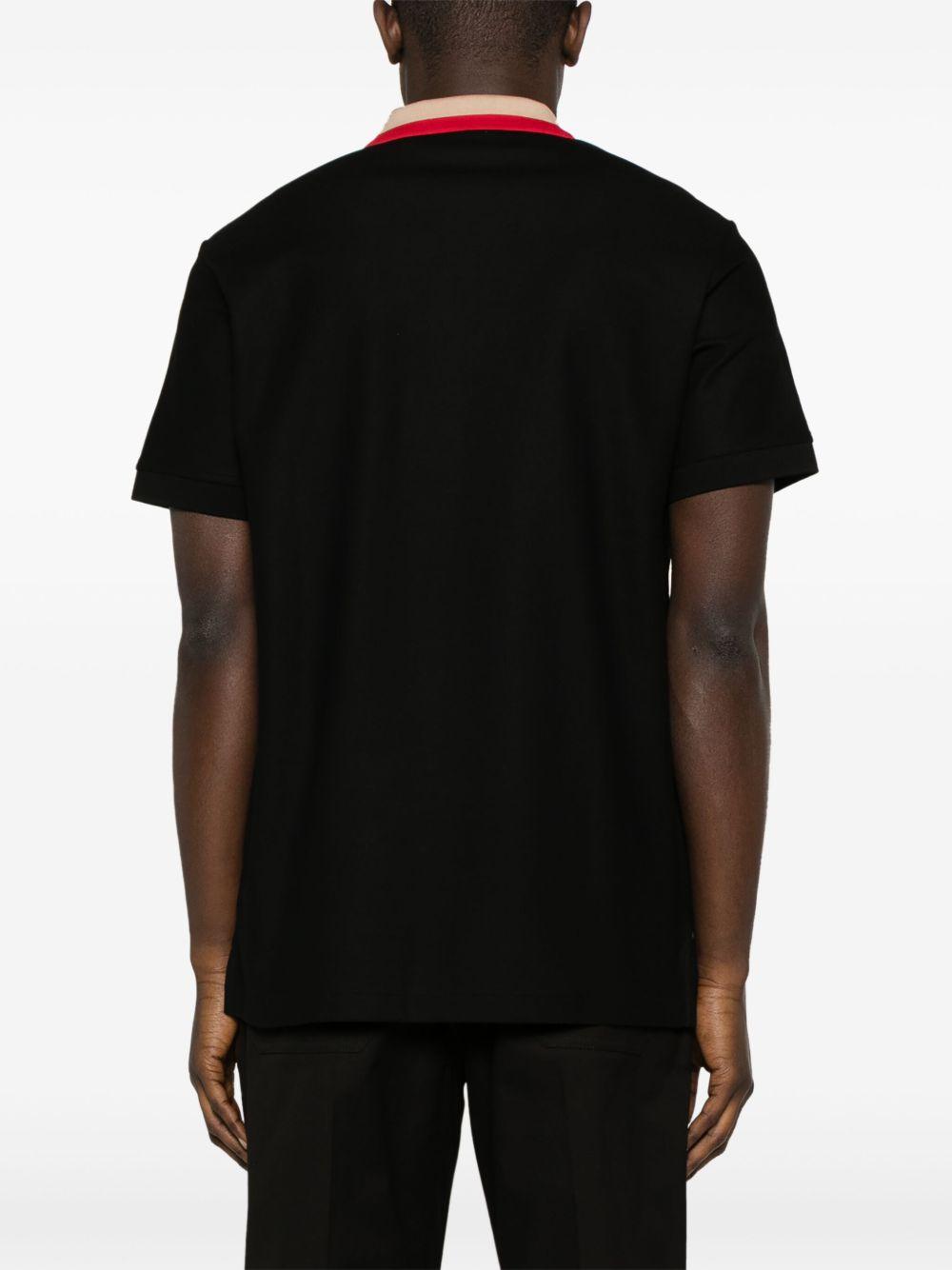 contrasting-collar cotton polo shirt Product Image