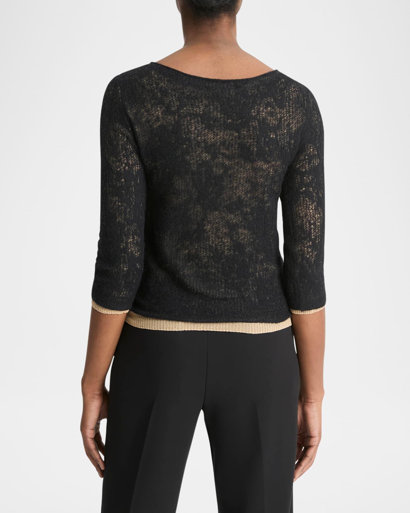 Lace Stitch Layered Sweater Product Image