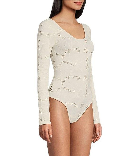 C&V Chelsea & Violet Knit Long Sleeve Texture Bodysuit Product Image