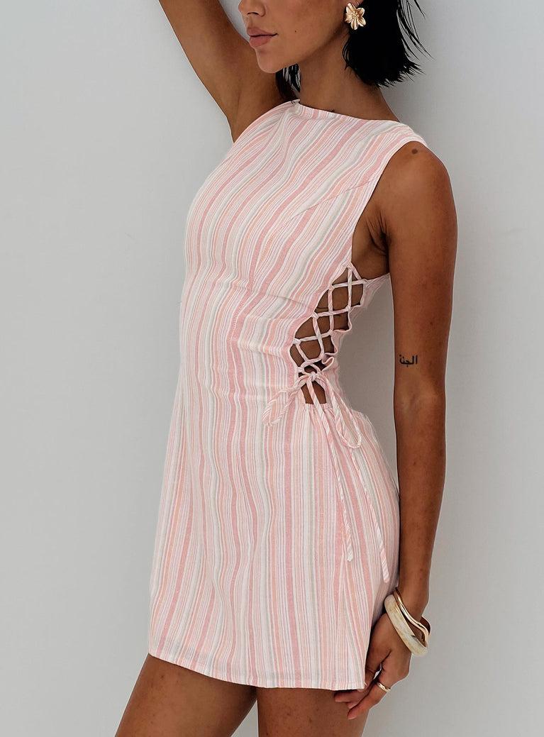 Earlie Mini Dress Pink Stripe Product Image