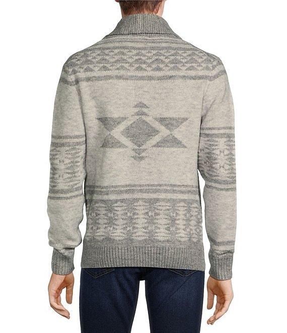 Rowm Long Sleeve Jacquard Cardigan Sweater Product Image