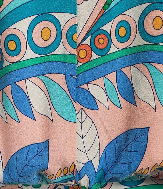 Adrianna by Adrianna Papell Abstract Printed Surplice V-Neck Long Sleeve Dress Product Image