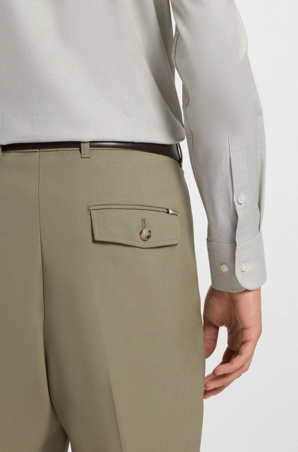 Slim-fit shirt in a structured cotton blend Product Image