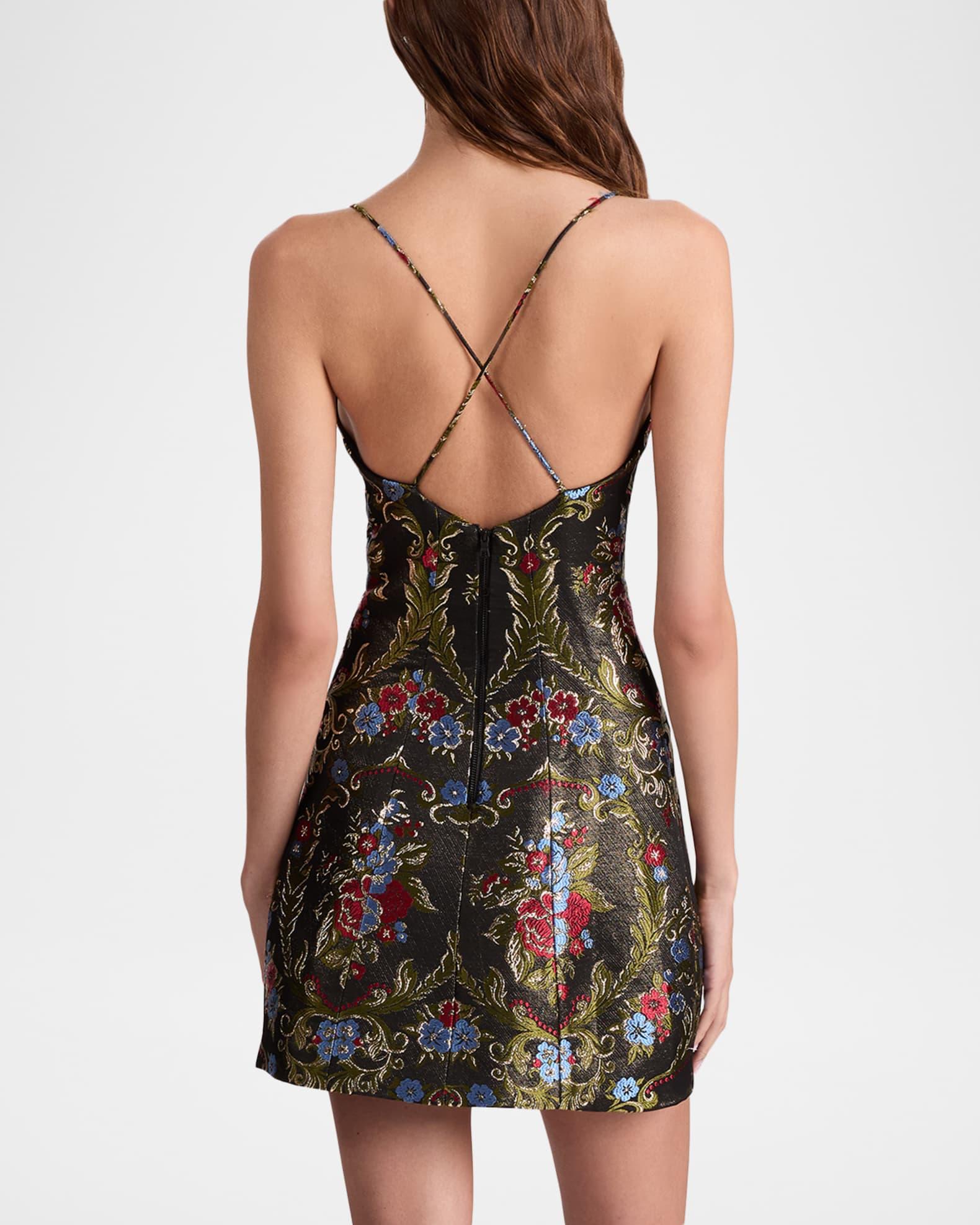 Tayla Floral Jacquard Structured Mini Dress Product Image