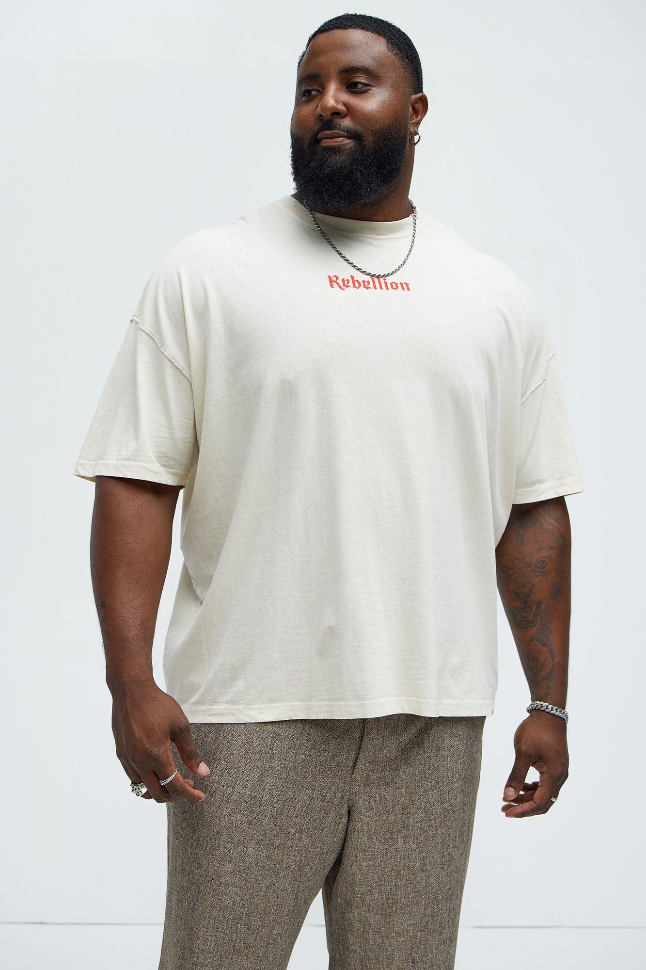Rebellion Oversized Short Sleeve Tee - Cream Product Image