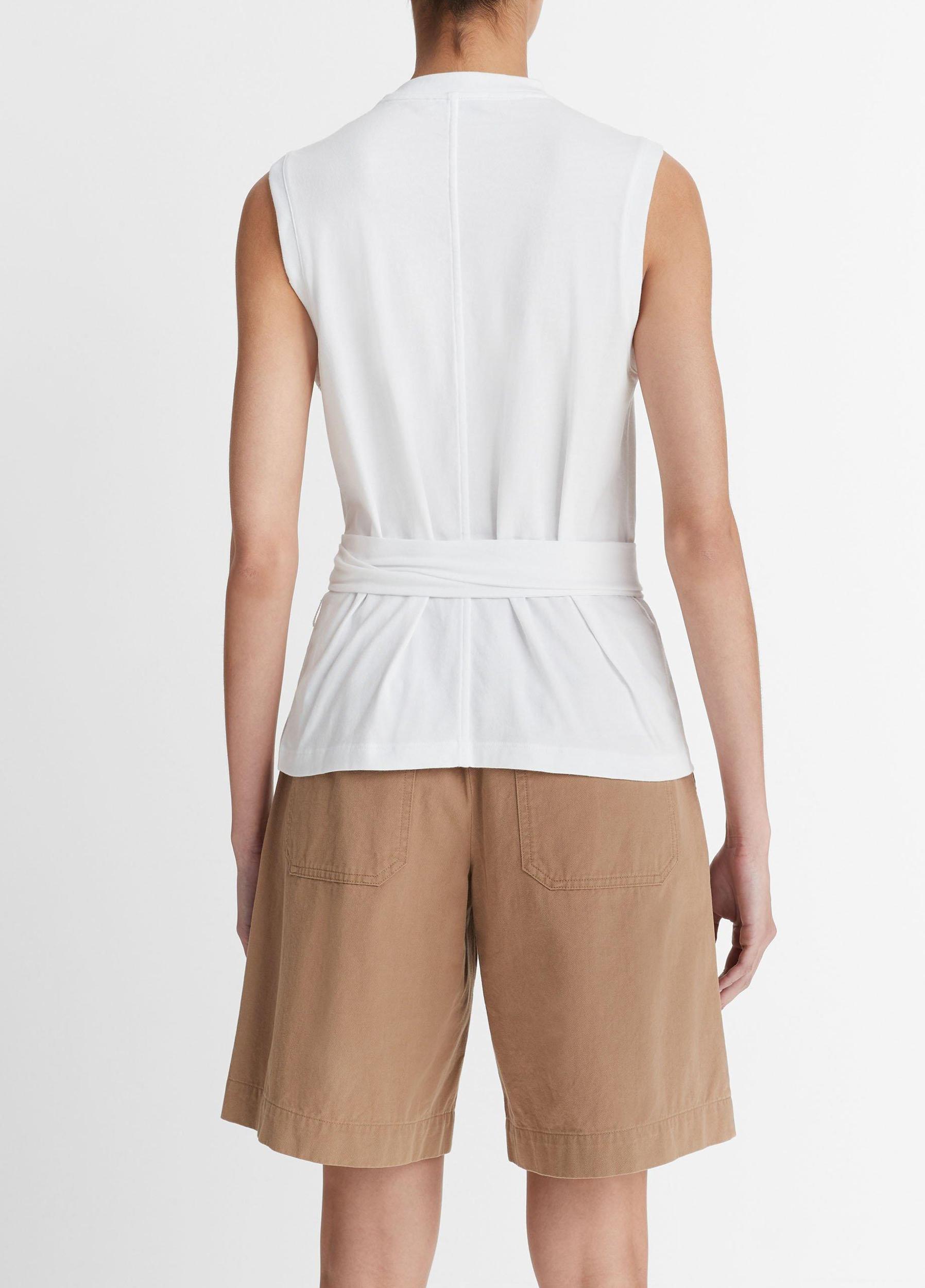 Cotton Sleeveless Wrap Top Product Image