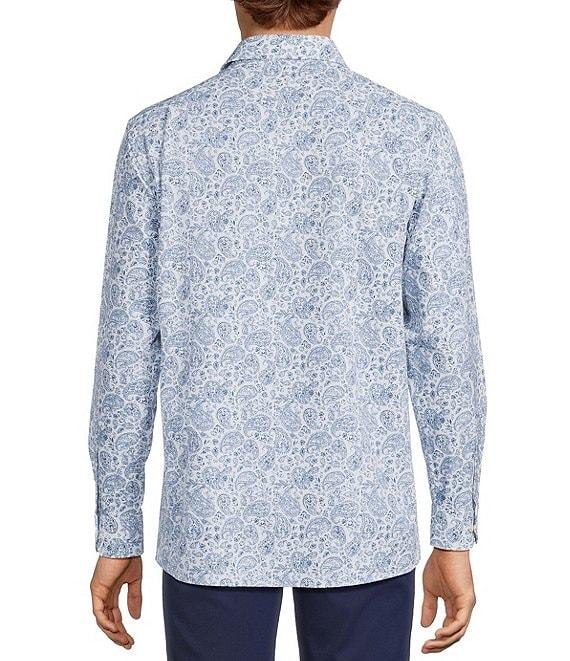 Hart Schaffner Marx Luxury Performance Long Sleeve Large Paisley Print Coat Front Shirt Product Image