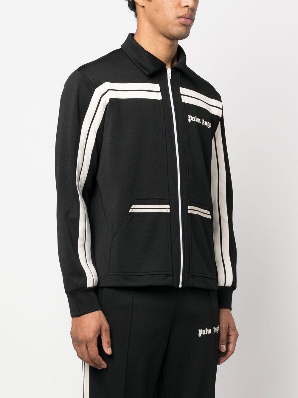logo-print panelled zip-up jacket Product Image