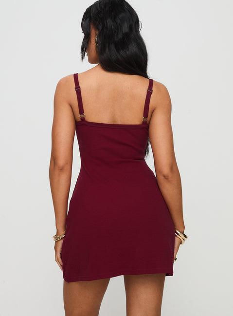 Baseline Rib Mini Dress Red Product Image