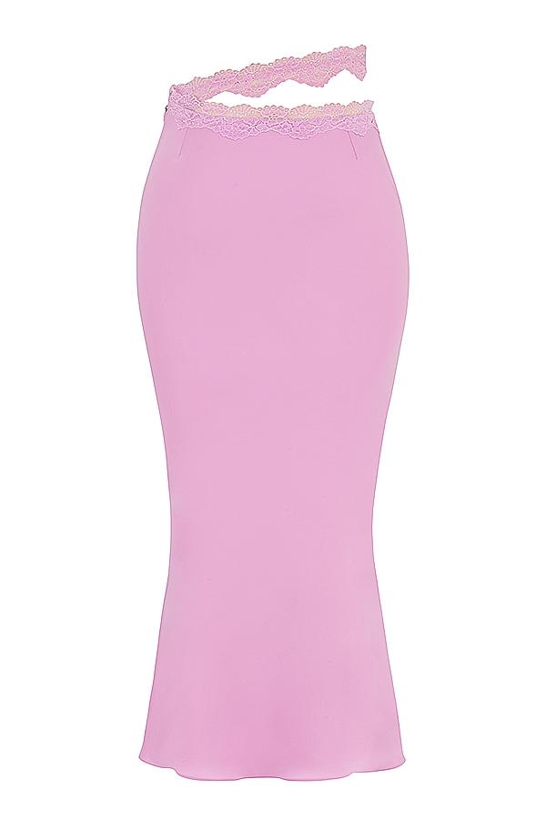 Mathilda  pink lace trim maxi skirt Product Image