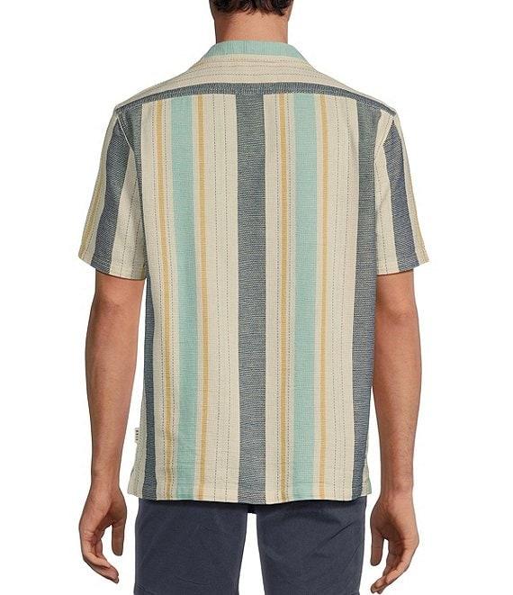 Rowm Big & Tall Tourister Short Sleeve Multi Stripe Camp Button Front Shirt Product Image