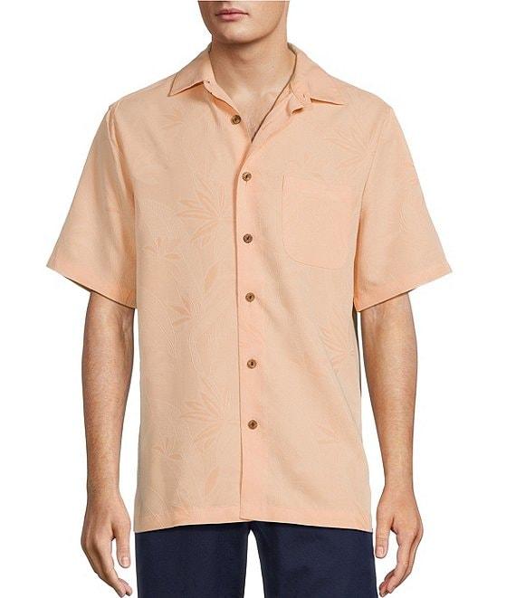 Caribbean Bird of Paradise Textured Short Sleeve Woven Shirt Product Image