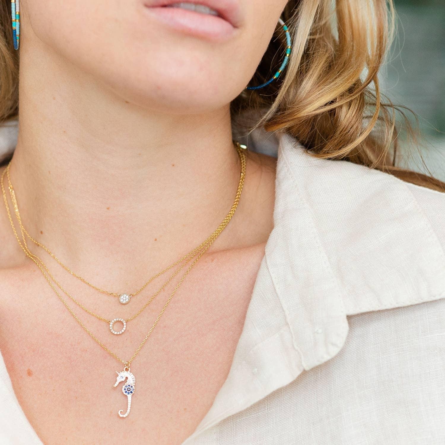 Round Pave Double Appeal Necklace Product Image