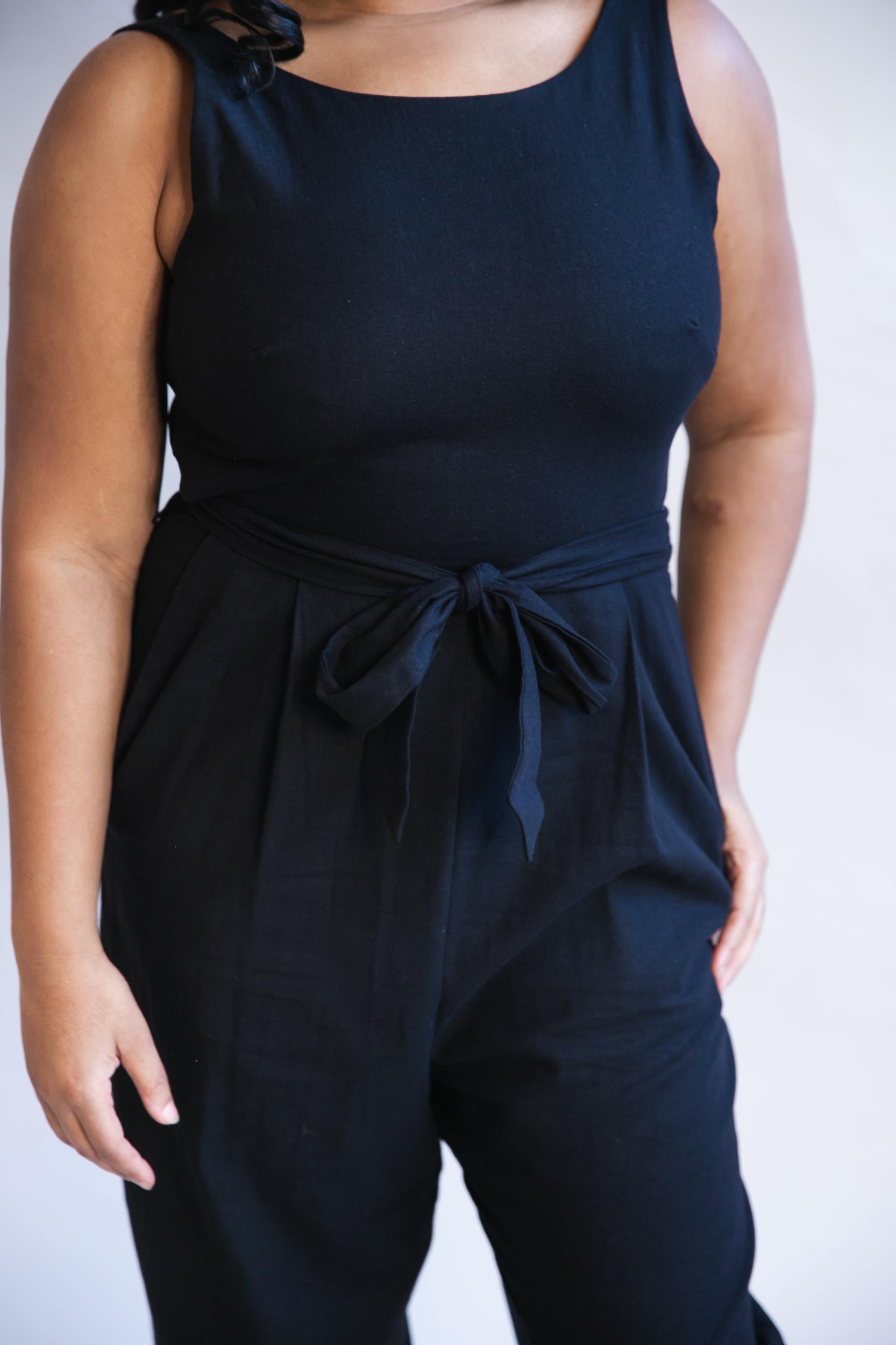 Liberty Jumpsuit in Black Linen Product Image