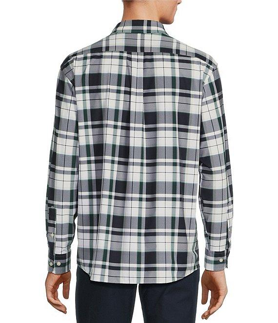 Roundtree & Yorke Performance The Traveler Long Sleeve Large Plaid Stretch Twill Sport Shirt Product Image