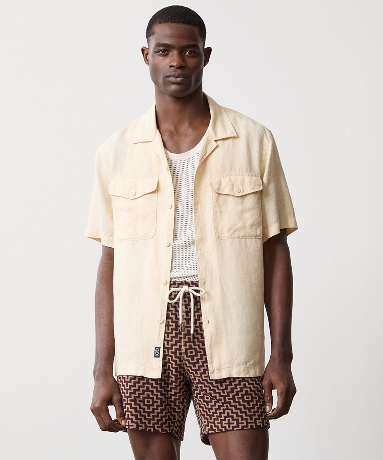 Linen Panama Shirt in Sand Dollar Product Image