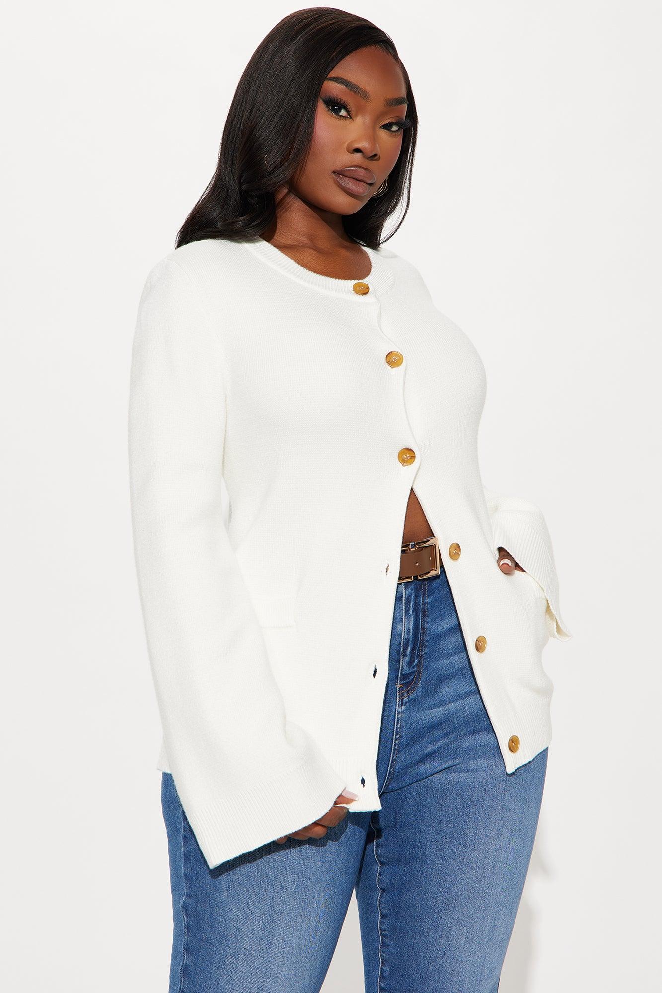 Grace Bell Sleeve Cardigan - Ivory Product Image
