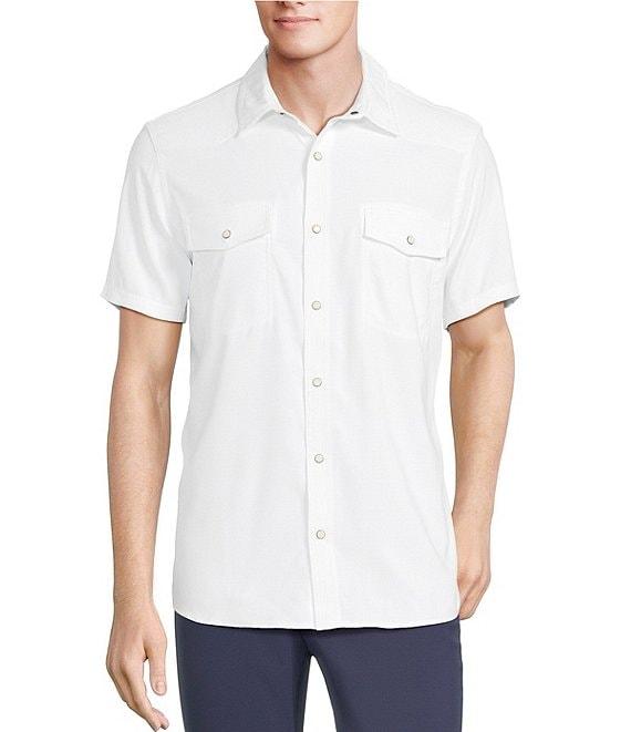 Rowm Performance Rec + Relax Short Sleeve Western Solid Textured Shirt Product Image