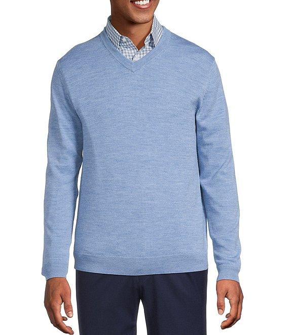 Hart Schaffner Marx Big & Tall Merino Wool V-Neck Sweater Product Image