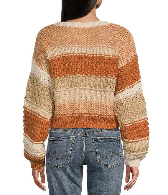 Sadie & Sage Butter Pecan Stripe Chunky Sweater Product Image