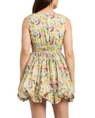 Cairo Floral Poplin Bubble Hem Mini Dress Product Image