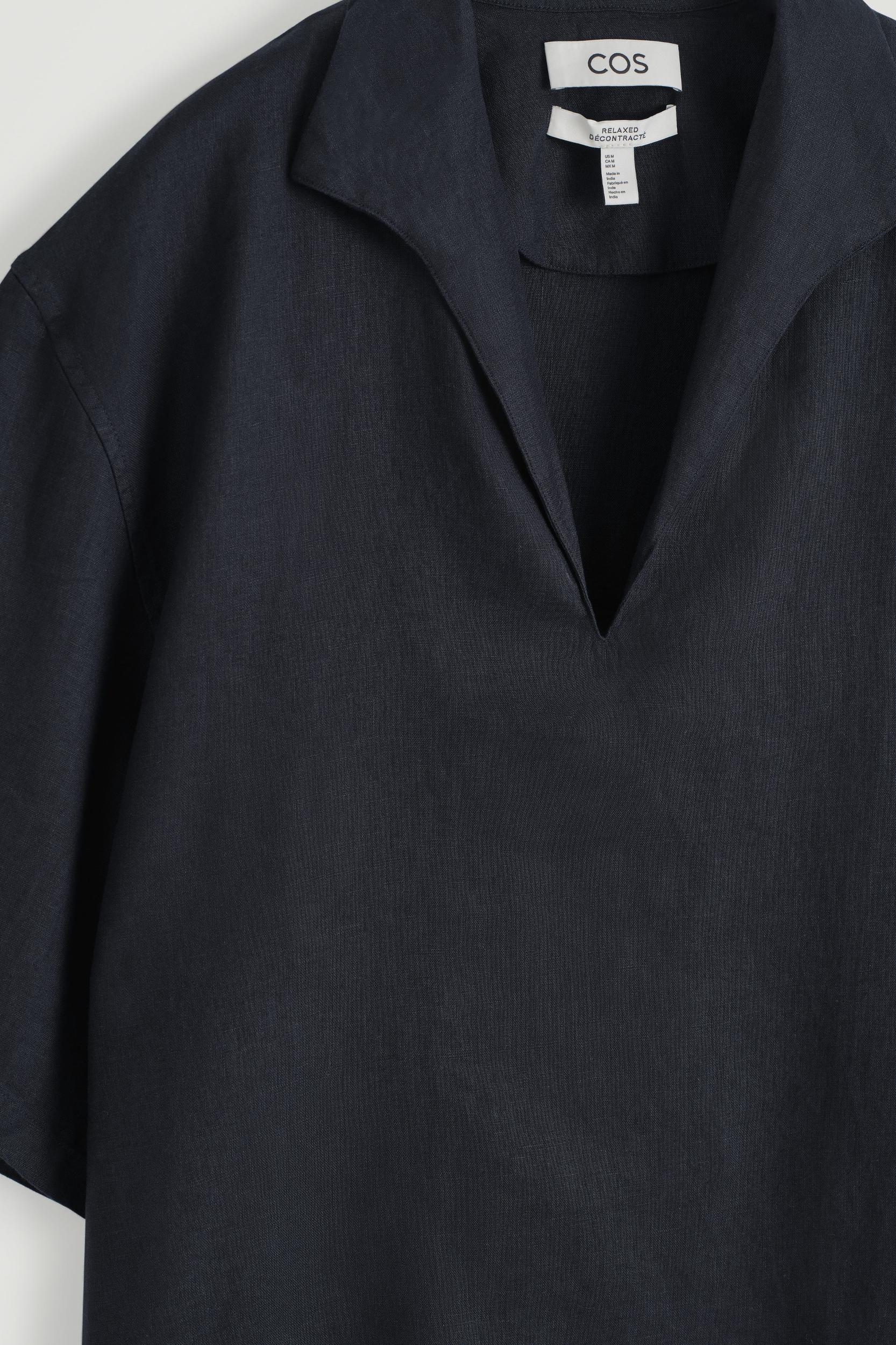 OPEN-COLLAR LINEN SHIRT Product Image