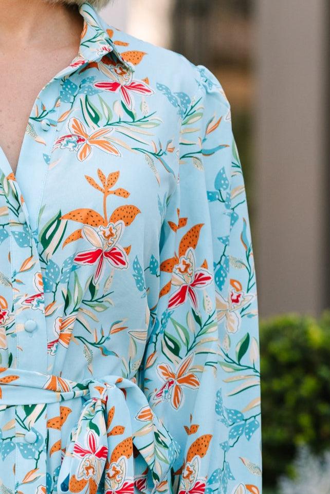 All Inclusive Blue Floral Maxi Dress Female Product Image