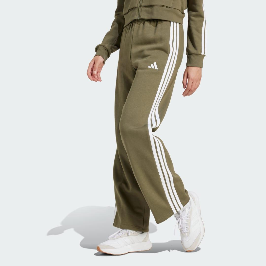 Essentials 3-Stripes Open-Hem Fleece Pants Product Image