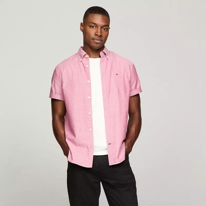 Men's Tommy Hilfiger Short Sleeve Original Stretch Oxford Shirt,  Product Image