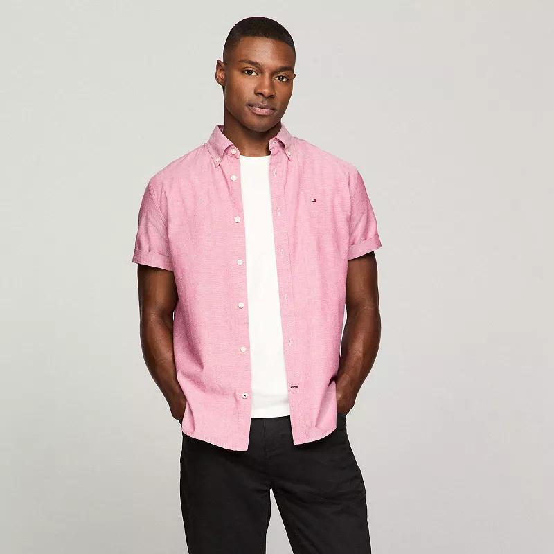 Men's Tommy Hilfiger Short Sleeve Original Stretch Oxford Shirt,  Product Image