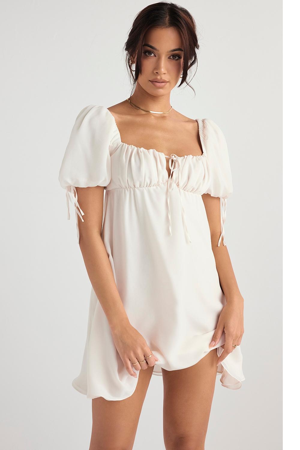 Princess  ivory georgette mini dress - sale Product Image