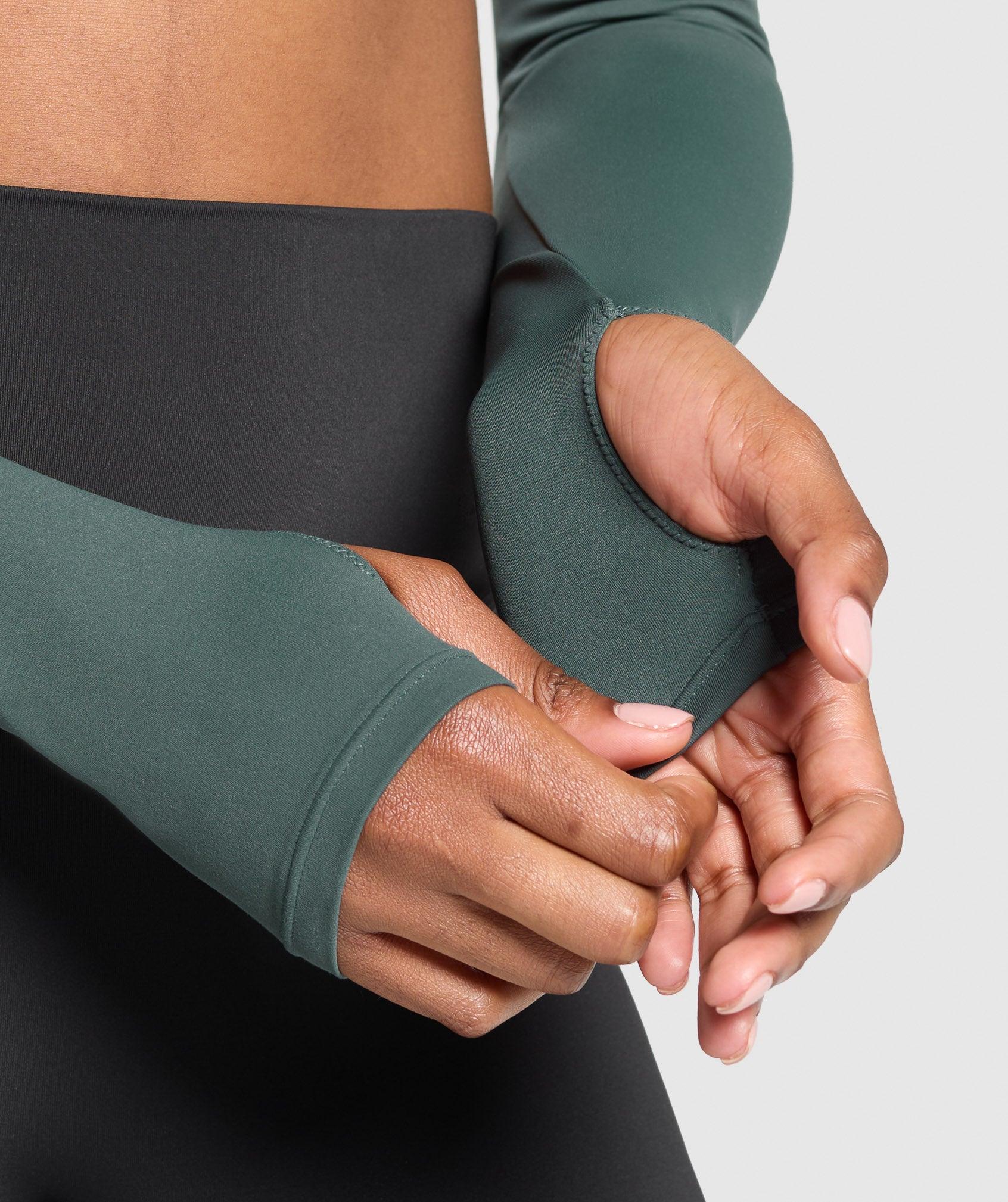 Gymshark Ruched Long Sleeve Top  - Slate Teal Female Product Image