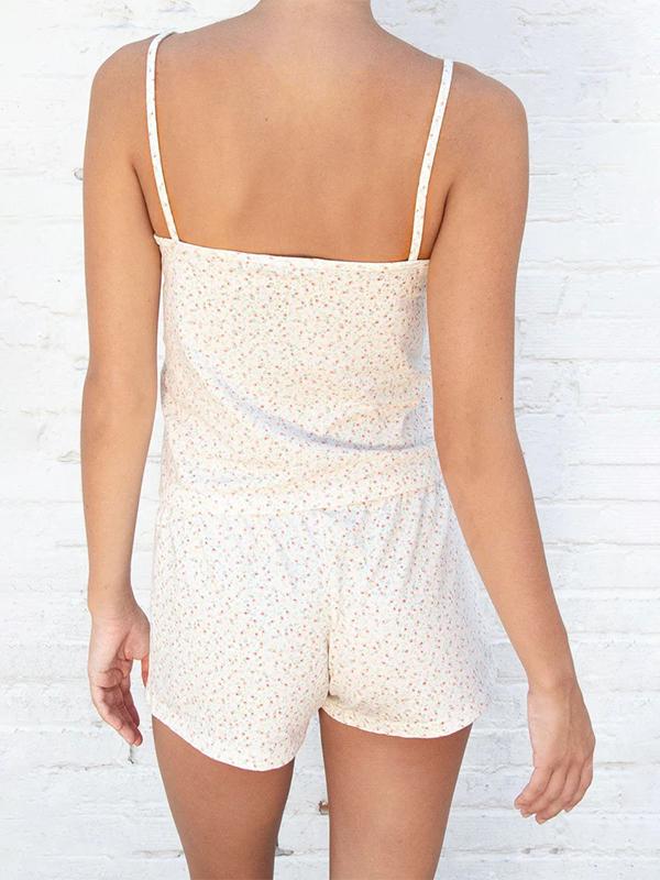 Disty Floral Print V Neck Cami Lounge Set Product Image