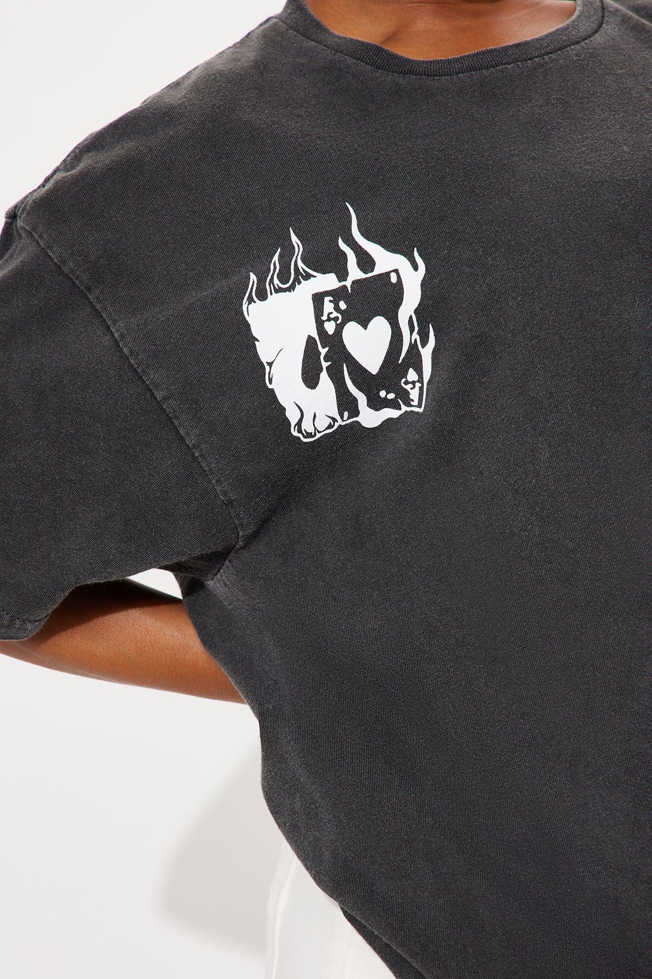 Lost Angel Washed Tee  - Black Wash Female Product Image