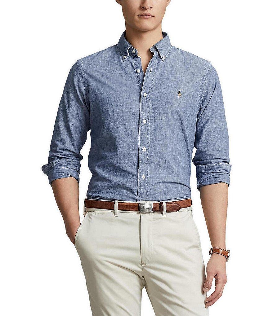 Polo Ralph Lauren Classic-Fit Button-Front Solid Chambray Shirt Product Image