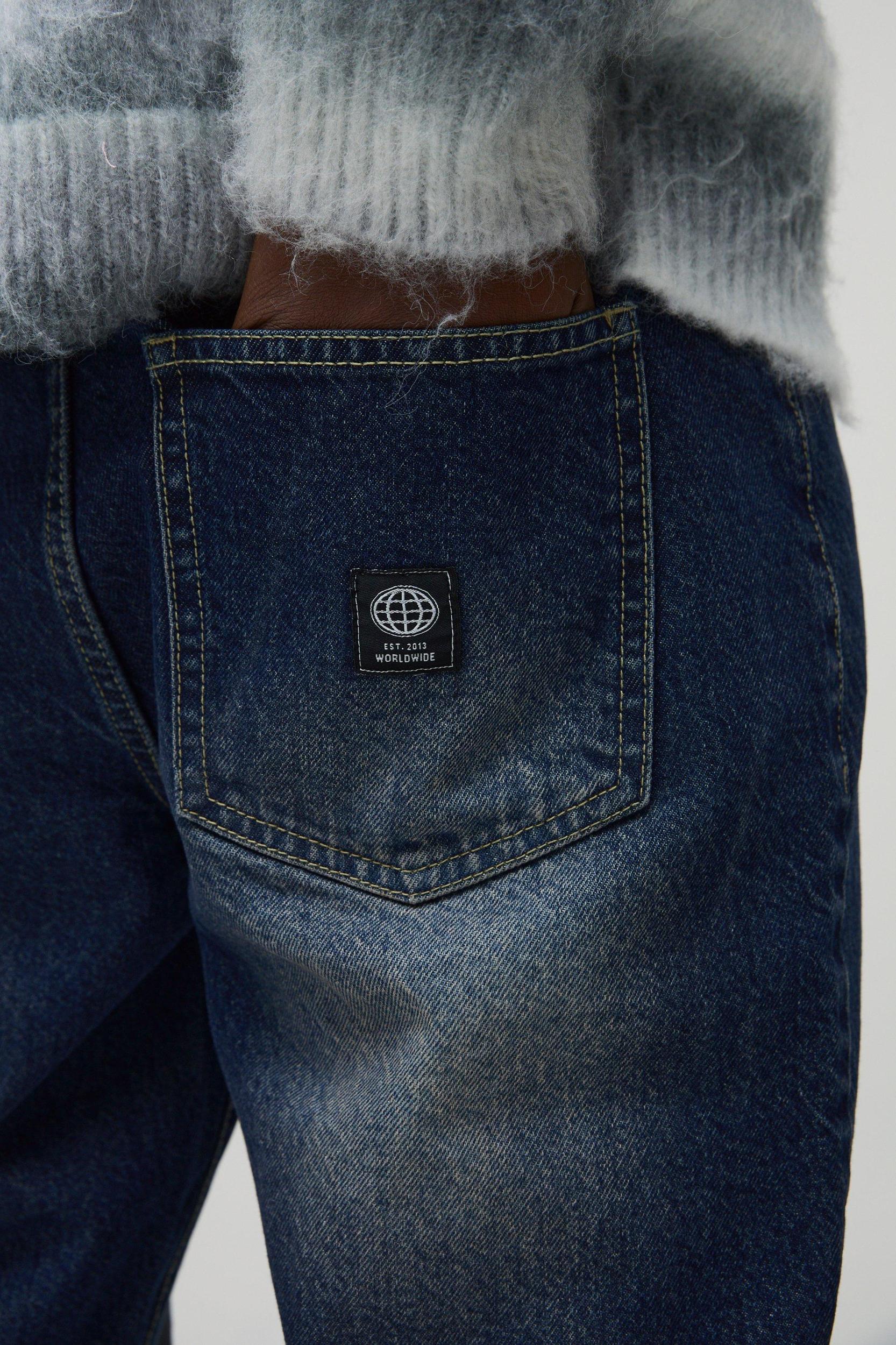 Straight Leg Extreme Washed Woven Tab Jeans | boohooMAN USA Product Image