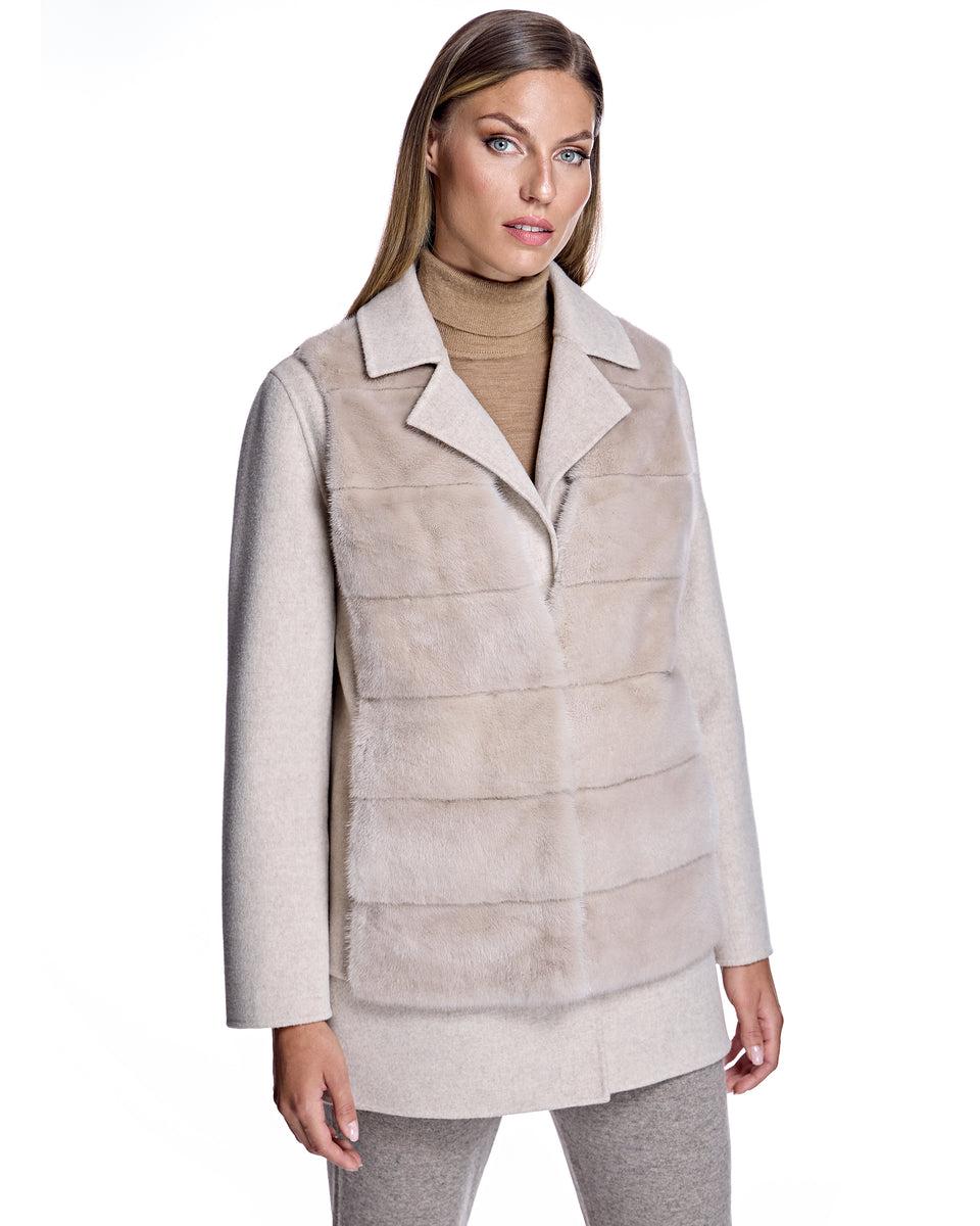 Maximilian Wool Jacket with Mink Vest Product Image