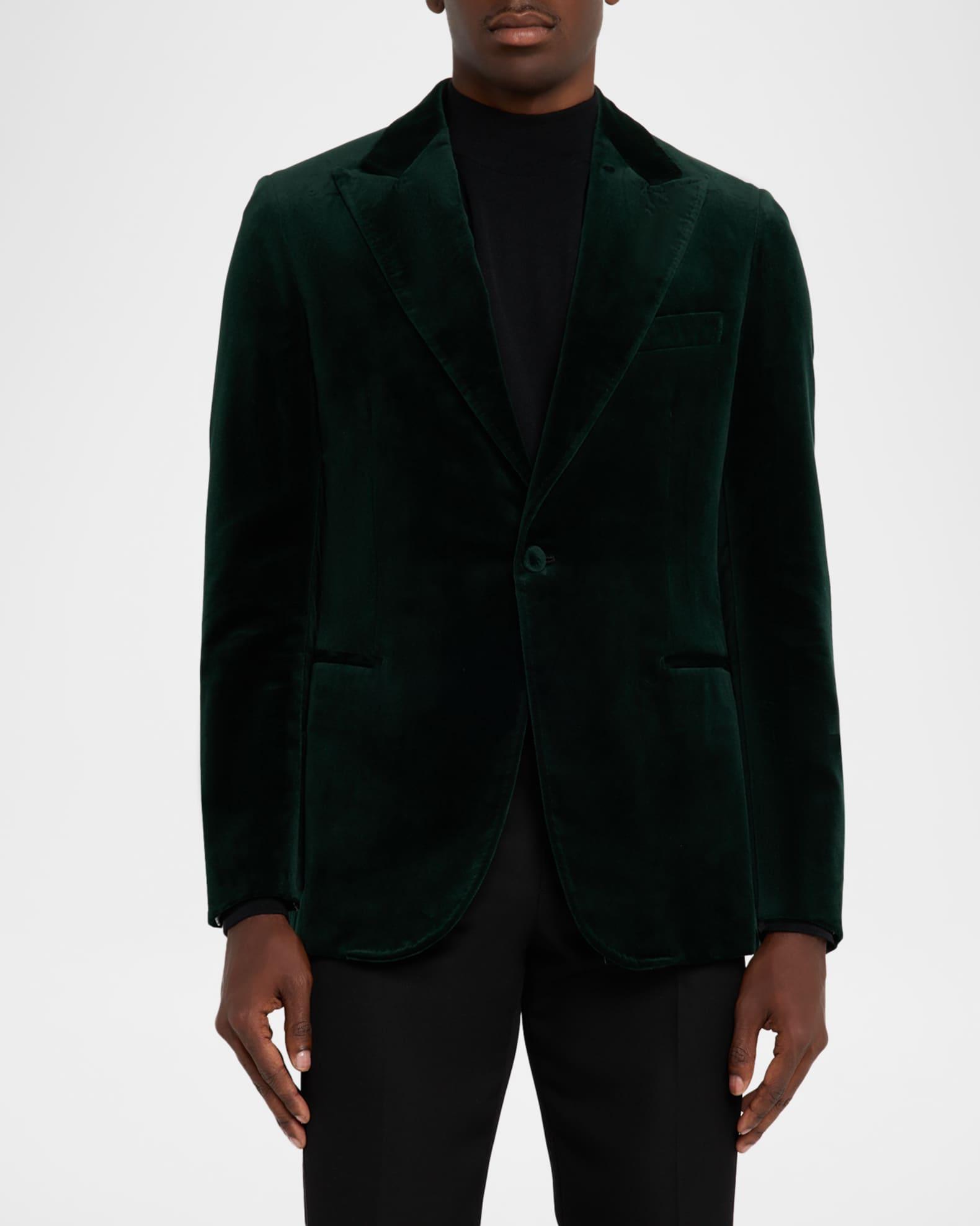 Men's Velvet Single-Breasted Blazer Product Image