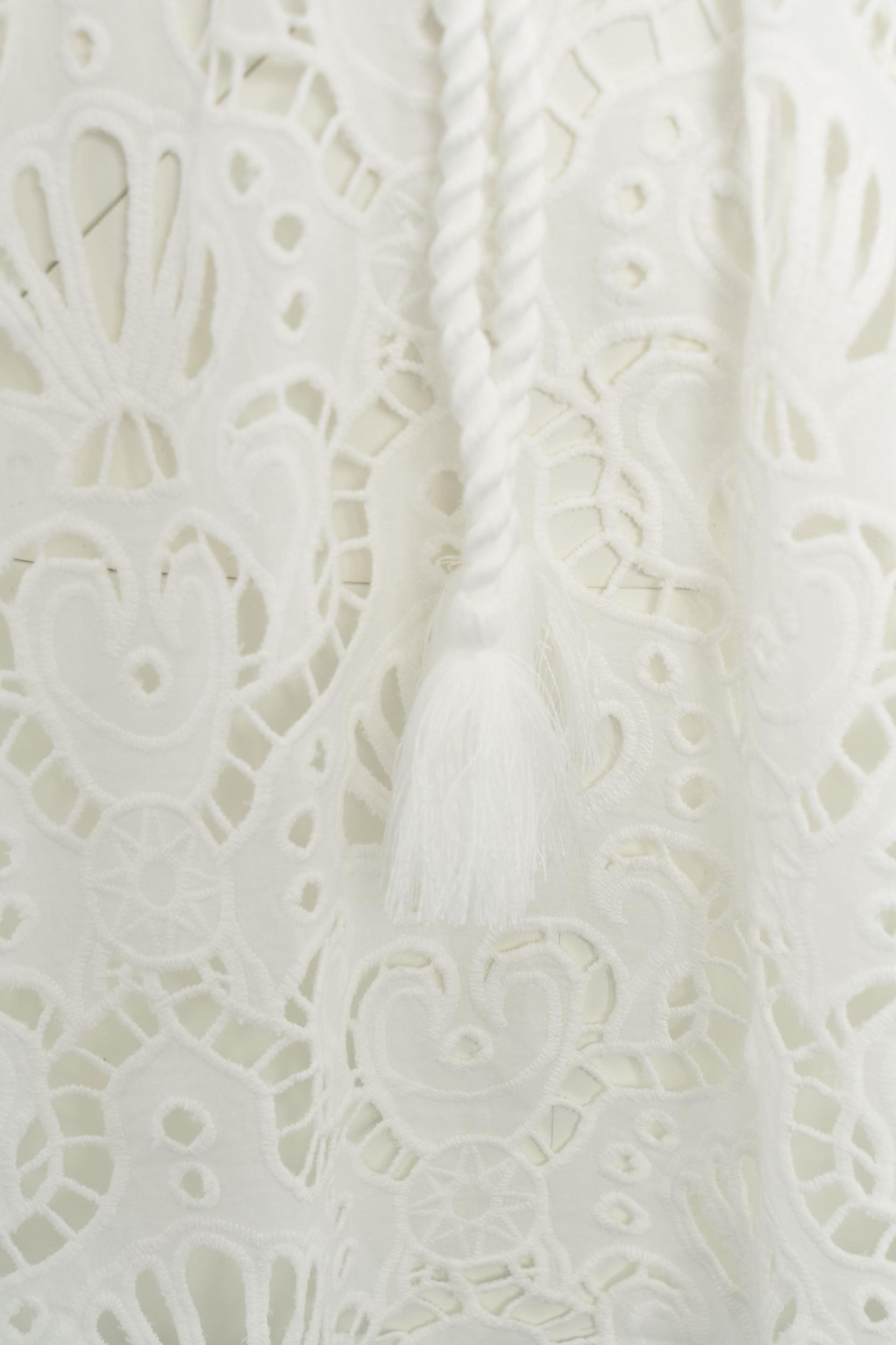 Mini dress with perforated embroidery Product Image