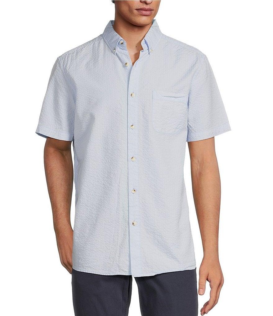 Rowm Short Sleeve Solid Seersucker Coatfront Shirt Product Image