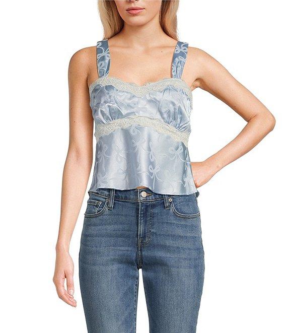 Evolutionary Bow Print Sweetheart Neck Tank Top Product Image