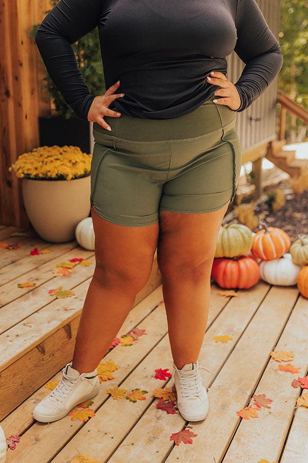 Strive For Greatness High Waist Shorts In Olive Curves Product Image